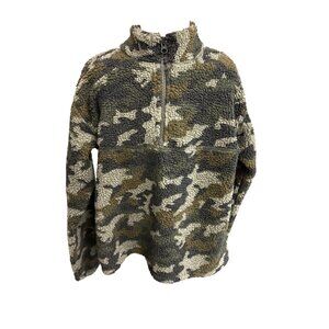 Treasure and Bond Boys Camouflage Sherpa Half-Zip Pullover Sweater Kids XL Girls